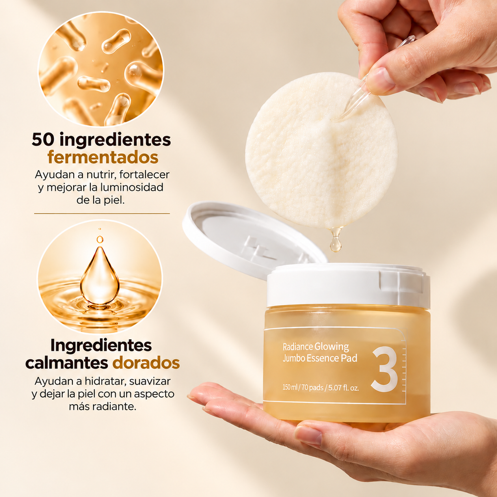 Numbuzin - No.3 Radiance Glowing Jumbo Essence Pad 70ea